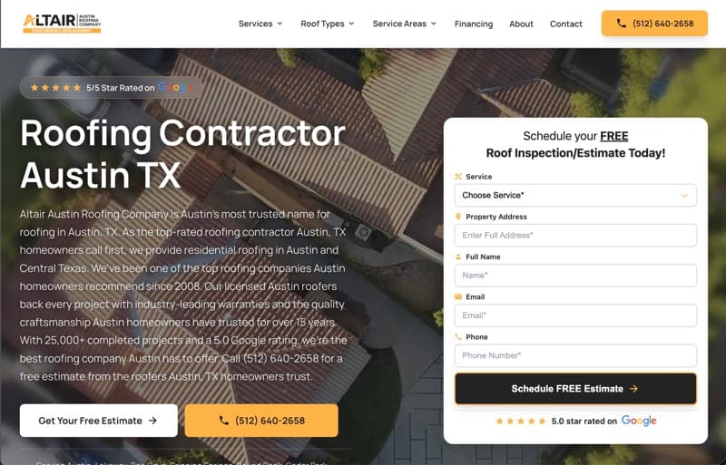 Web de austinroofingcompany.com
